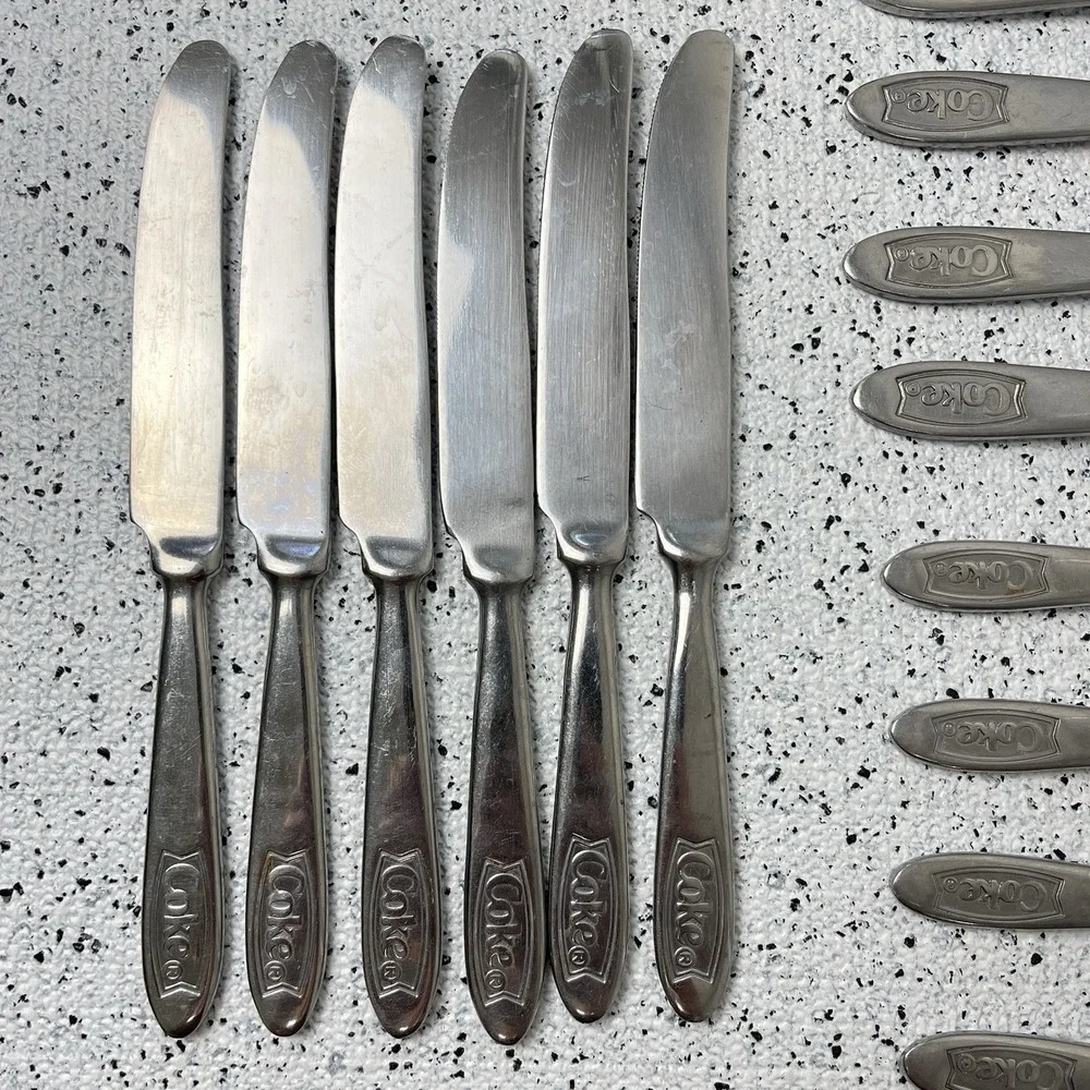 Vintage Gibson COKE Stainless Steel Flatware Forks Spoons Knives 18 Pieces